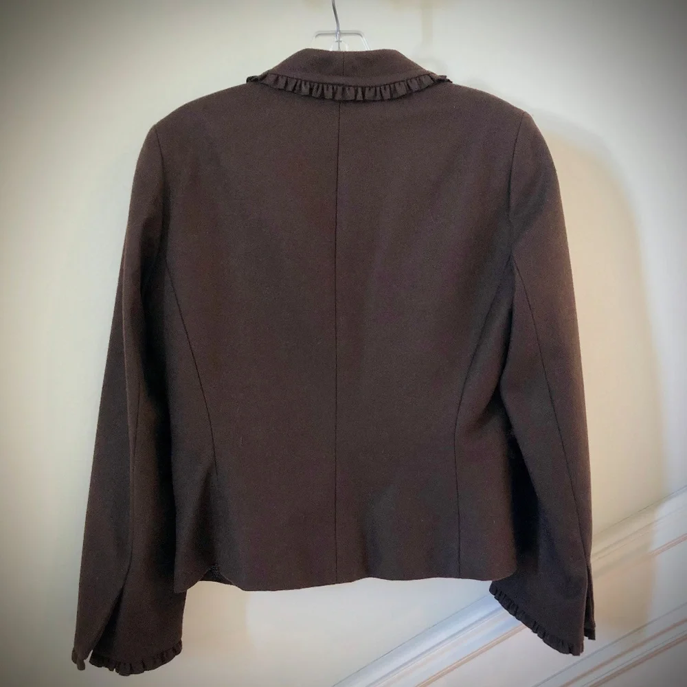 J. Crew Brown Felted Wool 3-Button Blazer Size 6